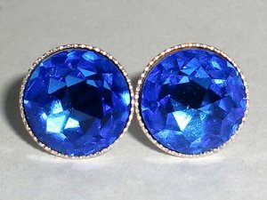 Vintage Wedding S Silver 925 Sapphire Crystal Studs made with SWAROVSKI ELEMENTS