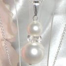 Sterling Silver Pearl Necklace made with SWAROVSKI ELEMENTS
