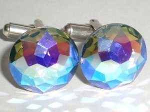 Vintage! Wedding Groom Usher Gift Crystal Cufflinks made with SWAROVSKI ELEMENTS