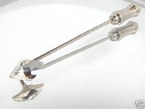Wedding  Groom Gift RHOMBUS  Crystal Cravat Tie Pin made with SWAROVSKI ELEMENTS