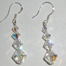 Sterling Silver Wedding Xmas Crystal AB Earrings made with SWAROVSKI ELEMENTS