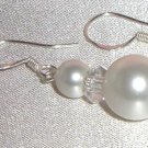 Sterling Silver Wedding Pearl&Rondelle Earrings made with SWAROVSKI ELEMENTS