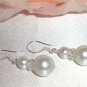 Sterling Silver Wedding Pearl&Rondelle Earrings made with SWAROVSKI ELEMENTS