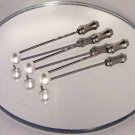 3 Tie Pins White  PEARL made with SWAROVSKI ELEMENTS