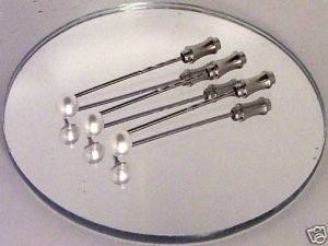 3 Tie Pins White  PEARL made with SWAROVSKI ELEMENTS