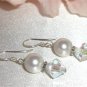 Sterling Silver Wedding Pearls&Bicones Earrings made with SWAROVSKI ELEMENTS