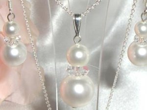 Sterling Silver  Pearl & Rondelle made with SWAROVSKI ELEMENTS