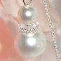 Sterling Silver  Pearl & Rondelle made with SWAROVSKI ELEMENTS