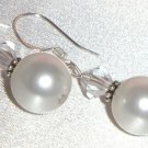 Sterling Silver Wedding Pearl & Beads Earrings made with SWAROVSKI ELEMENTS