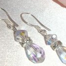 Sterling Silver Crystal AB Drop Wedding Earrings made with SWAROVSKI ELEMENTS