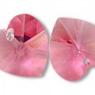 ONE PAIR HEART PENDANT ROSE CRYSTAL 10MM SWAROVSKI ELEMENTS