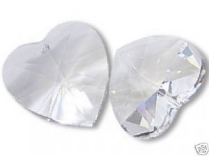 ONE PAIR CRYSTAL HEART PENDANT 14MM SWAROVSKI ELEMENTS