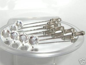 8 x 8mm Cravat Tie Pins made with SWAROVSKI ELEMENTS