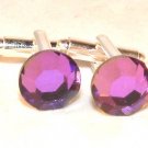 RARE! Wedding Gift Heliotrope Crystal Cufflinks made with SWAROVSKI ELEMENTS
