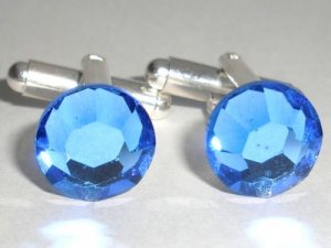 RARE! Wedding Party Gift Sapphire Crystal Cufflinks made with SWAROVSKI ELEMENTS