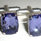 RARE! Wedding Crystal Xmas Tanzanite Gift Cufflinks made with SWAROVSKI ELEMENTS