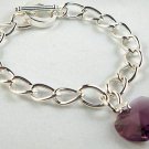 Wedding Xmas Gift Amethyst Crystal Heart Bracelet made with SWAROVSKI ELEMENTS