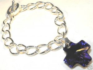 Valentine Xmas Heliotrope Crystal Cross Bracelet made with SWAROVSKI ELEMENTS