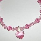 Wedding Valentine Xmas Crystal Rose Heart Bracelet made with SWAROVSKI ELEMENTS