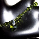 Valentine Xmas Gift Crystal Olivine Heart Bracelet made with SWAROVSKI ELEMENTS