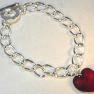 Wedding Valentine Garnet Crystal Heart Bracelet made with SWAROVSKI ELEMENTS