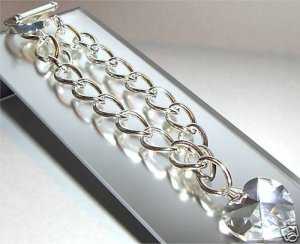 Wedding Valentine Xmas Gift Crystal Heart Bracelet made with SWAROVSKI ELEMENTS