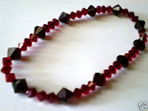 Wedding Valentine Xmas Gift Garnet Crystal Bracelet made with SWAROVSKI ELEMENTS