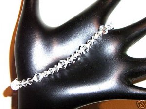 Wedding Valentine Xmas Gift Clear Crystal Bracelet made with SWAROVSKI ELEMENTS