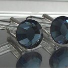 Rare! Wedding Groom Usher Montana Crystal Cufflinks made with SWAROVSKI ELEMENTS