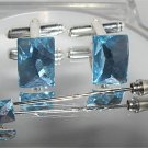 Wedding Crystal Groom Cufflinks & Cravat Tie Pin made with SWAROVSKI ELEMENTS