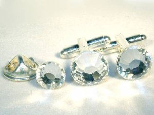 2 Cufflinks Tie Tack Pin made with SWAROVSKI ELEMENTS