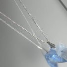 Sterling Silver Blue Crystal Heart Pendant Necklace made with SWAROVSKI ELEMENTS