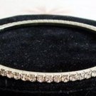 Clear Crystal Rhinestone Silver Bangle Bracelet Bridal