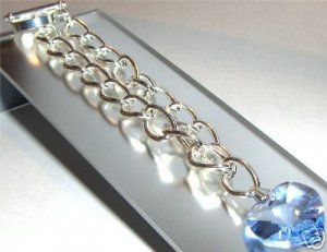 Something Blue Bridal Gift Crystal Heart Bracelet made with SWAROVSKI ELEMENTS