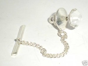 8.5mm Crystal Tack Tie Pin made with SWAROVSKI ELEMENTS