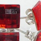 Wedding Bridal Chess Lt. Siam Crystal Stud Earring made with SWAROVSKI ELEMENTS