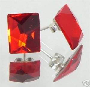 Wedding Gift Lt. Siam Crystal Cosmic Studs Earrings made with SWAROVSKI ELEMENTS