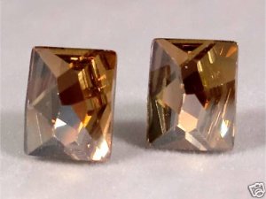 Wedding Golden Shadow Crystal Cosmic Studs Earrings made with SWAROVSKI ELEMENTS