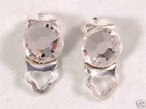8.5mm Wedding Bridal Clear Crystal Clip Earrings made with SWAROVSKI ELEMENTS