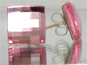Wedding Bridal Chess Lt.Rose Crystal Stud Earring made with SWAROVSKI ELEMENTS