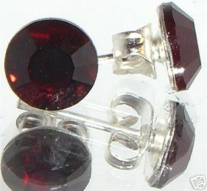 7mm Wedding Bridal Gift Ruby Crystal Stud Earrings made with SWAROVSKI ELEMENTS