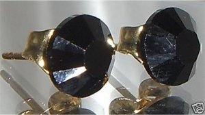 7mm Wedding Bridal Gift Jet Crystal Stud Earrings made with SWAROVSKI ELEMENTS