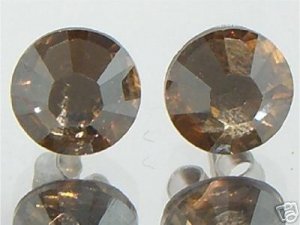 7mm Wedding Bridal Golden Crystal Stud Earrings made with SWAROVSKI ELEMENTS