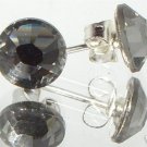 7mm Wedding Gift Bl.Diamond Crystal Stud Earrings made with SWAROVSKI ELEMENTS