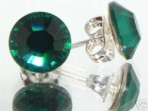 7mm Wedding Bridal Emerald Crystal Stud Earrings made with SWAROVSKI ELEMENTS