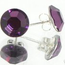 7mm Wedding Bridal Amethyst Crystal Stud Earrings made with SWAROVSKI ELEMENTS