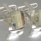 Wedding Chess Clear Crystal Groom Usher Cufflinks made with SWAROVSKI ELEMENTS