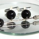 WEDDING Crystal Cabochon Cufflinks & Cravat Tie Pin made with SWAROVSKI ELEMENTS
