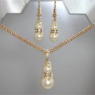 Weddikng Bridal Crystal Pearl Pendant & Earrings made with SWAROVSKI ELEMENTS