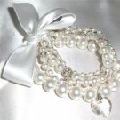 Pearl & Crystal Wedding Multistrand Bridal Bracelet made with SWAROVSKI ELEMENTS